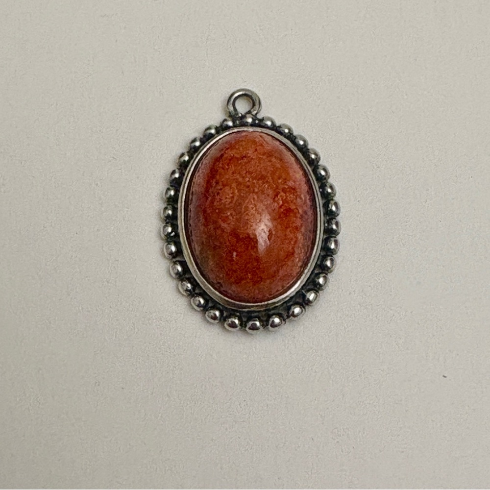 Silpada Sterling Silver Red Sponge Coral Pendant .925 N2342 Pendant Only